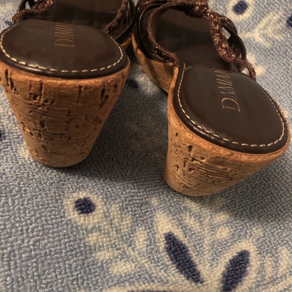 DAMANI CORK SANDALS , made in Italy, slip ons size 7, wedge cork - Picture 4 of 12